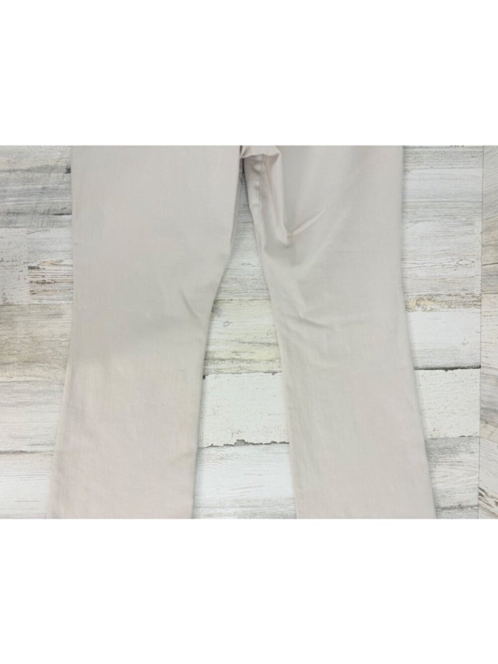 Ann Mashburn Faye Flare Cropped Pants Womens M Khaki Stretch Pants Natural - Picture 10 of 14